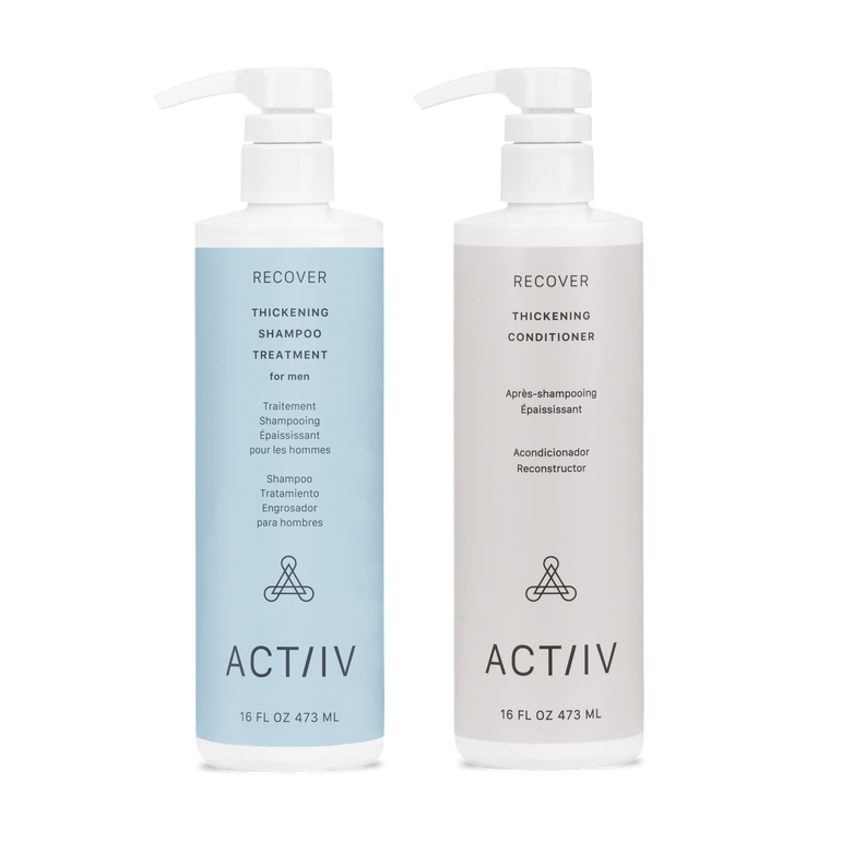 RECOVER 16OZ. THICKENING MEN'S DUO Shampoo and Conditioner Bottles