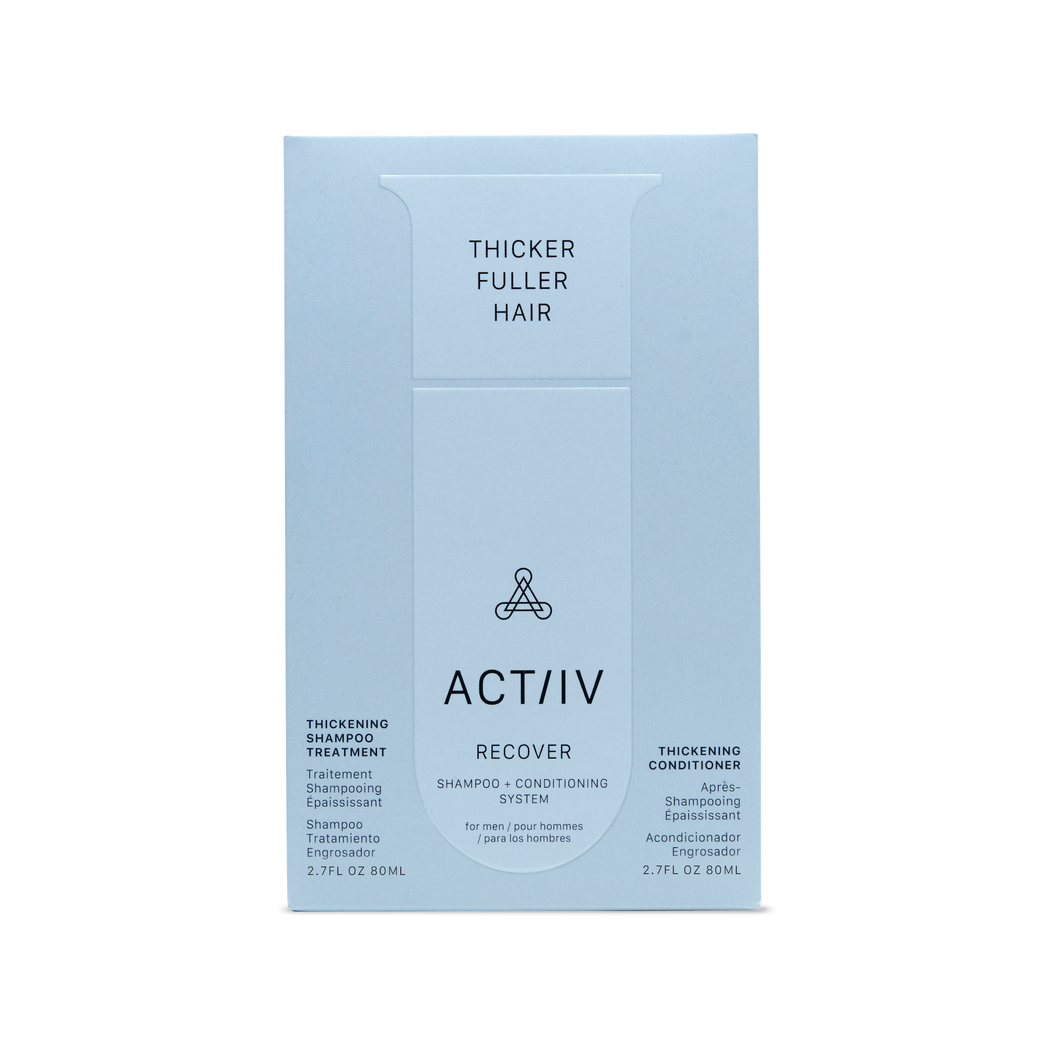 Actiiv 2.7oz Recover for Hair Loss Men Shampoo and Conditioner Box
