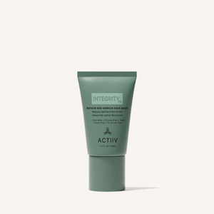 ACTIIV Integrity Rx Repair Bio-Enrich Hair Mask 3.3 oz tube for damaged, color-treated hair with plant-based repair complex.