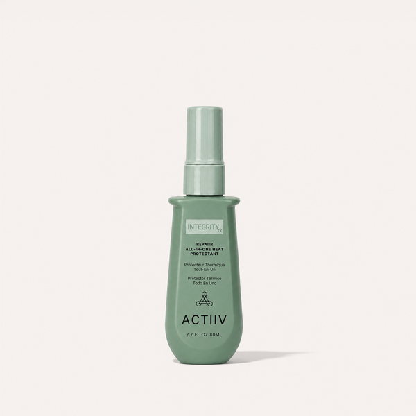 ACTIIV Integrity Rx Repair All-In-One Heat Protectant travel size 2.7 oz spray for heat styling protection and healthier-looking hair.
