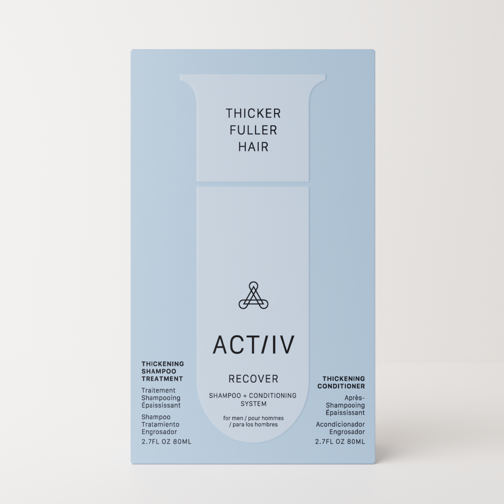 Actiiv 2.7oz Recover for Hair Loss Men Shampoo and Conditioner Box