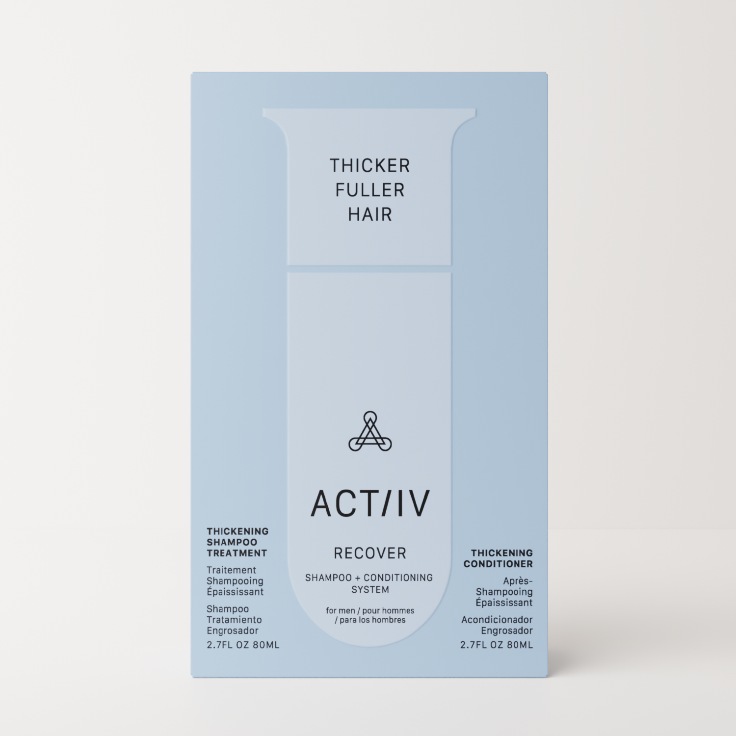 Actiiv 2.7oz Recover for Hair Loss Men Shampoo and Conditioner Box