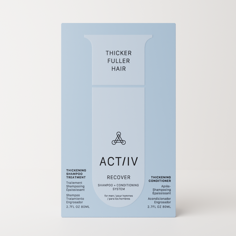 Actiiv 2.7oz Recover for Hair Loss Men Shampoo and Conditioner Box