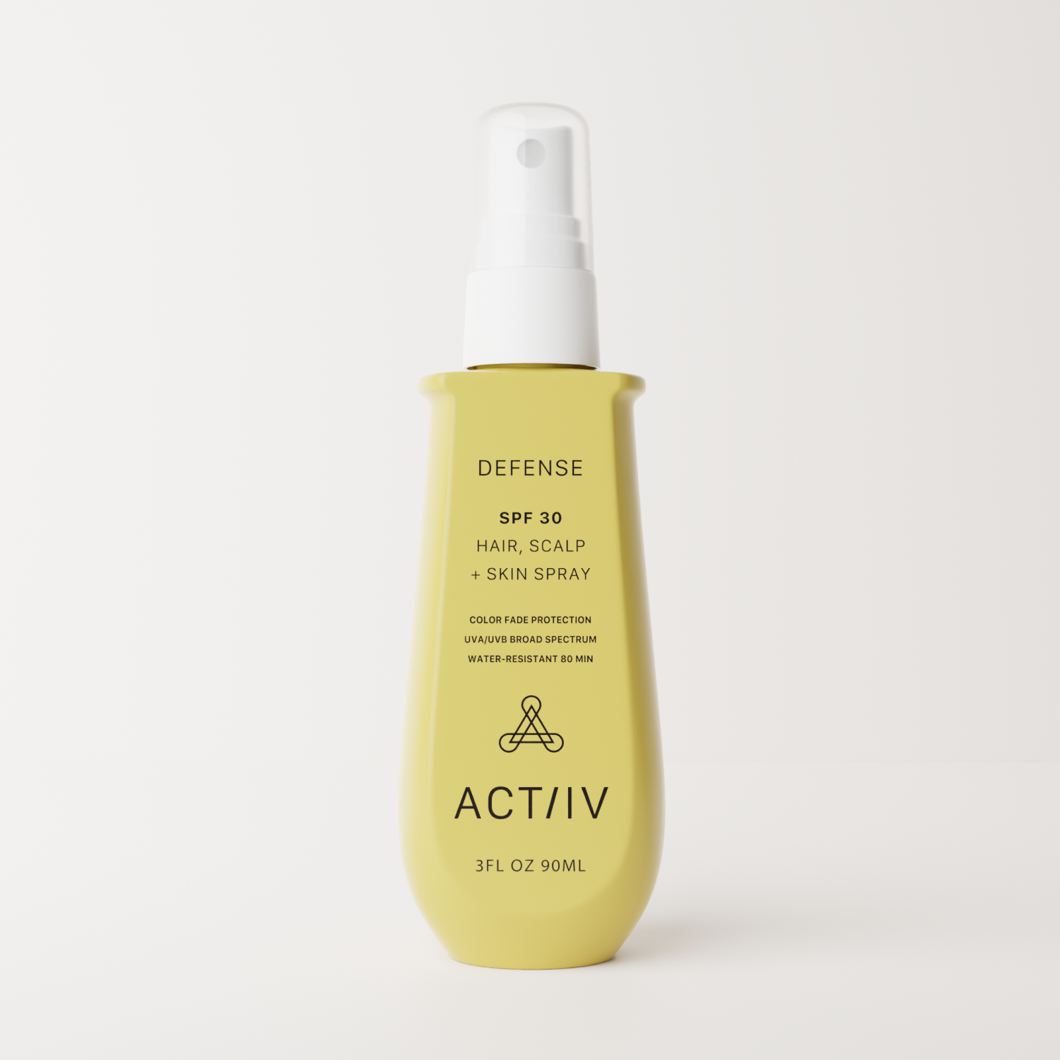 Actiiv SPF Hair and Scalp Sunscreen 3oz Yellow Bottle
