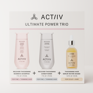 actiiv women's power trio with recover thickening shampoo and conditioner and thickening hair serum