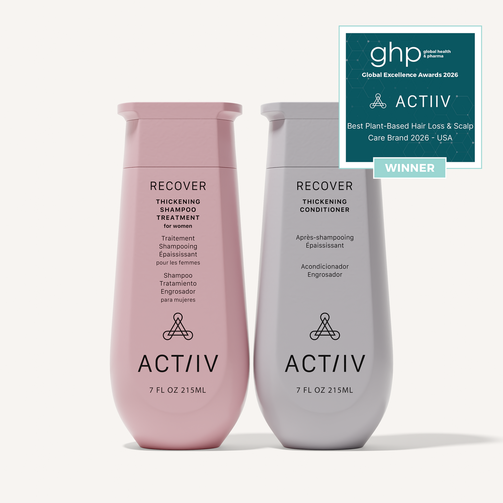 ACTIIV Recover Women's Thickening Shampoo and Conditioner Duo, 7 oz plant-based hair care system for fine, thinning hair, healthy scalp, and visibly fuller-looking hair, Global Excellence Award Winner.