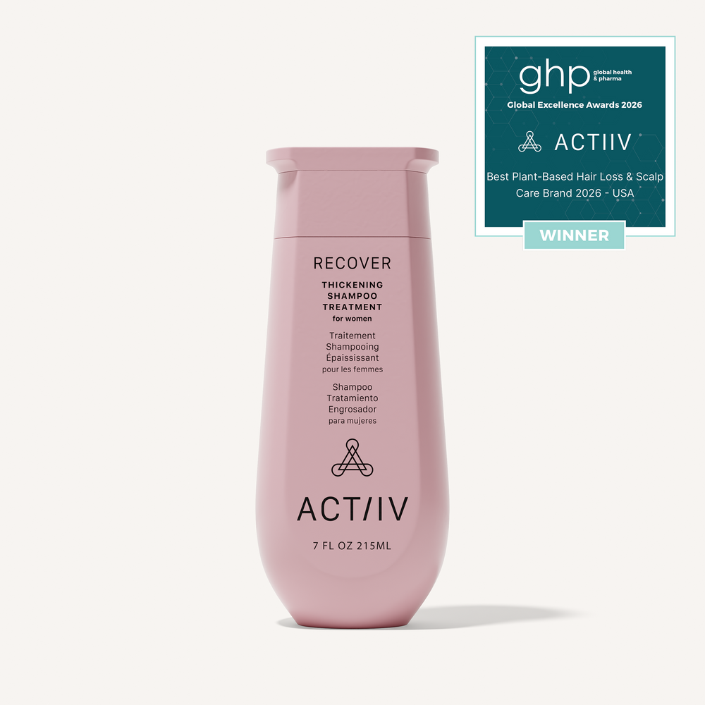 ACTIIV Recover Women's Thickening Shampoo Treatment, 7 oz plant-based shampoo for fine, thinning hair that promotes fuller-looking, healthier-looking hair and scalp, Global Excellence Award Winner.