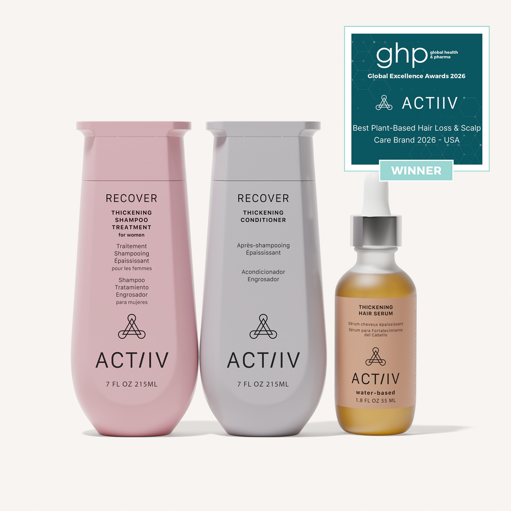 ACTIIV Recover women’s thickening shampoo, conditioner, and hair serum set for fuller, thicker-looking hair