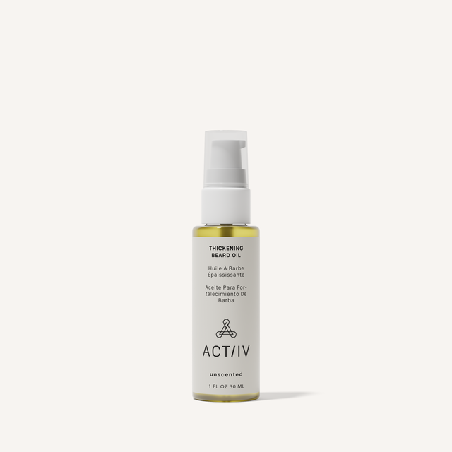 ACTIIV Thickening Beard Oil Unscented 1 oz plant-based beard conditioning oil for thicker fuller looking beard