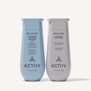 ACTIIV Recover Thickening Shampoo Treatment for Men and Thickening Conditioner duo, plant-based hair care system for visibly fuller, thicker-looking hair, 7 oz bottles