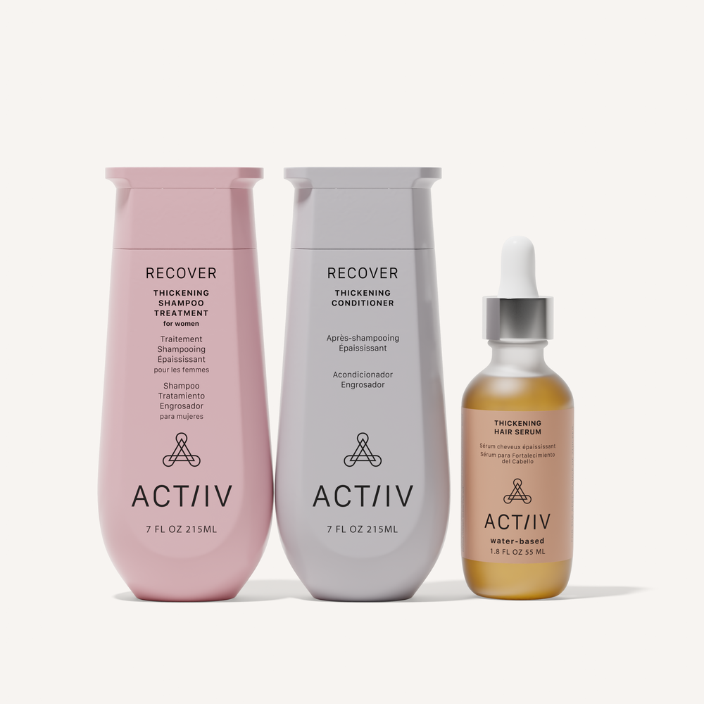 ACTIIV Recover women’s thickening shampoo, conditioner, and hair serum set for fuller, thicker-looking hair