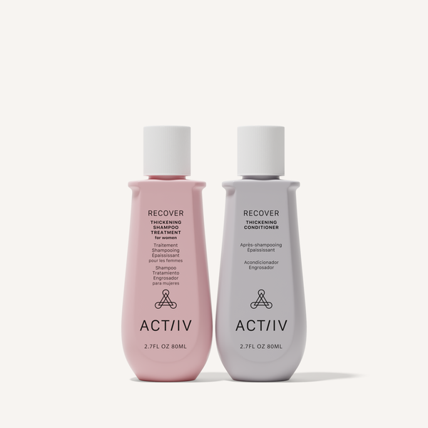 ACTIIV Recover thickening shampoo and conditioner travel set for women to support fuller, thicker-looking hair
