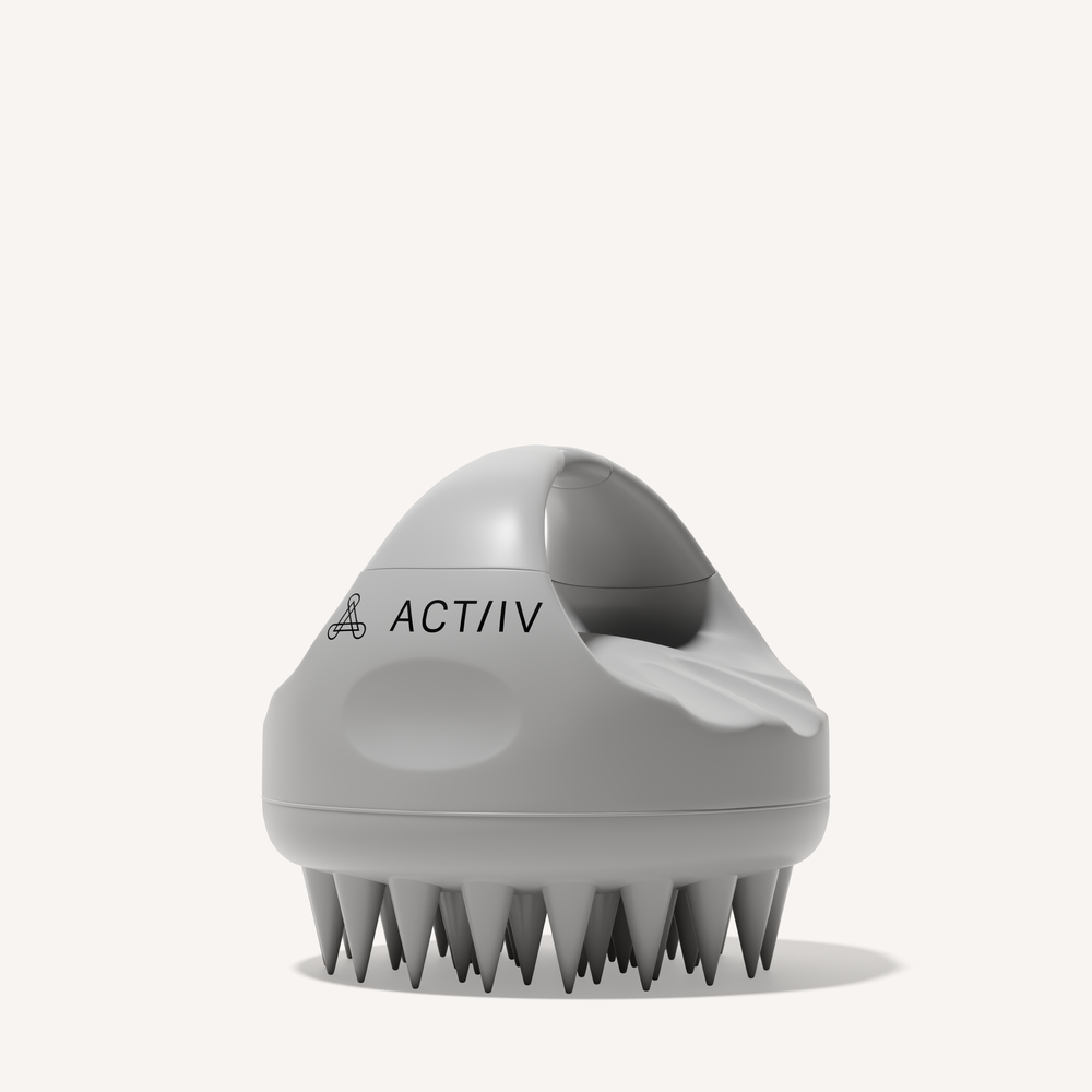 ACTIIV scalp massager brush for exfoliating scalp and distributing shampoo for healthier scalp and hair care routine