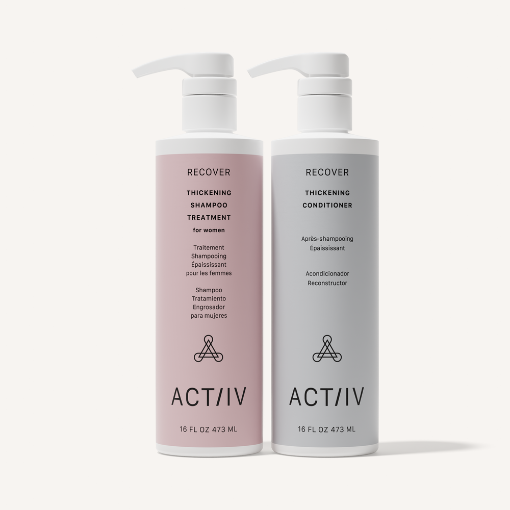 ACTIIV Recover Thickening Shampoo and Conditioner for Women 16 oz duo for fine and thinning hair plant-based system