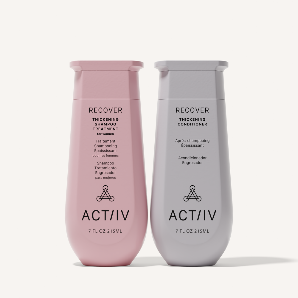 ACTIIV Recover Thickening Shampoo Treatment for Women and Thickening Conditioner duo, plant-based hair care system for fine and thinning hair, 7 oz bottles
