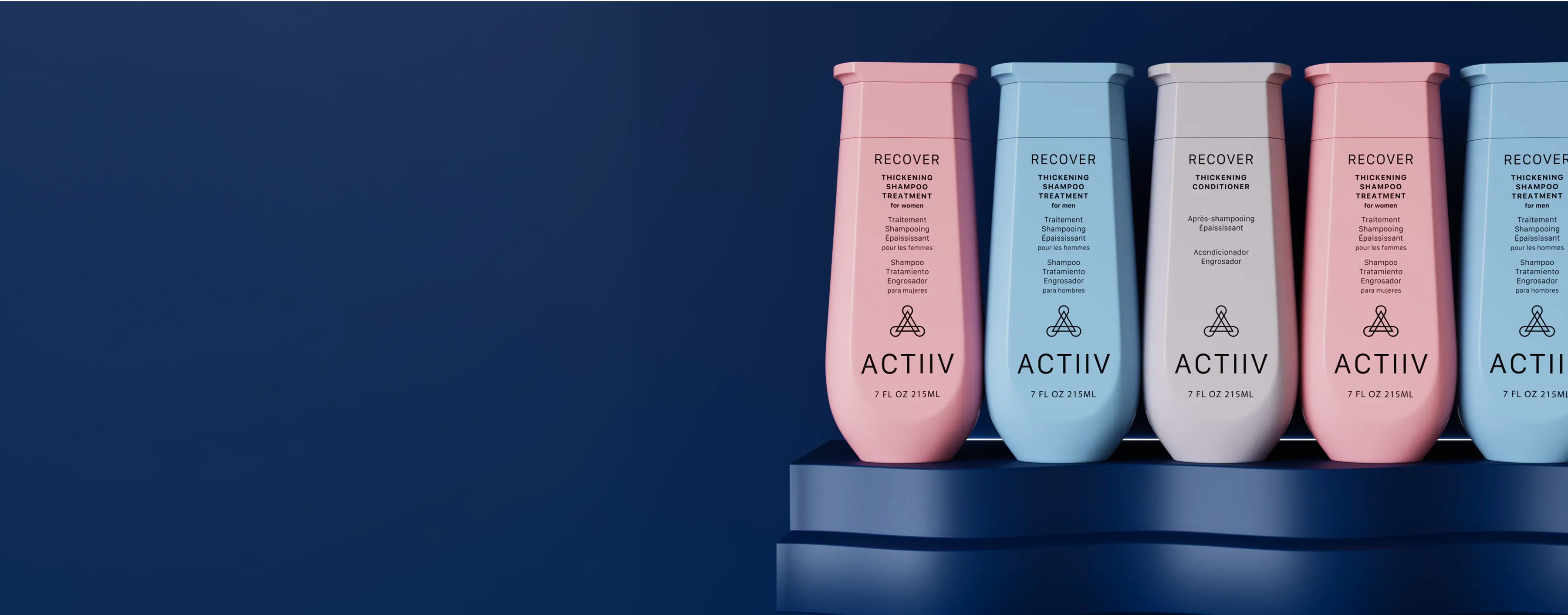 ACTIIV Recover thickening shampoo and conditioner for men and women, plant-based hair care for thinning hair.