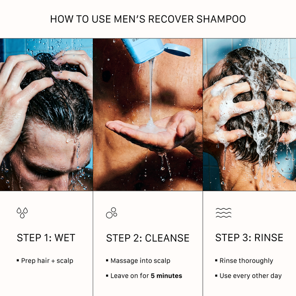 How to use ACTIIV Recover Thickening Shampoo Treatment for Men for thinning hair and scalp care: wet hair, massage shampoo into scalp, leave on for 5 minutes, and rinse thoroughly for best thickening results.
