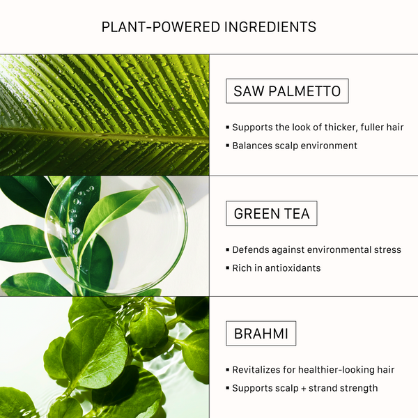 ACTIIV Recover Thickening Shampoo Treatment for Men featuring plant-based ingredients including saw palmetto, green tea, and brahmi to support fuller-looking hair, scalp balance, hair strength, and healthier-looking strands.