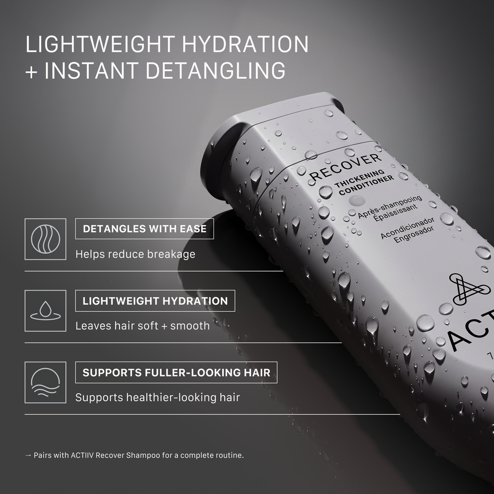 ACTIIV Recover Thickening Conditioner 7 oz bottle for fine or thinning hair, lightweight plant-based volumizing conditioner