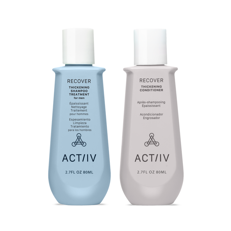 Actiiv 2.7oz Recover for Hair Loss Men Shampoo and Conditioner Bottles