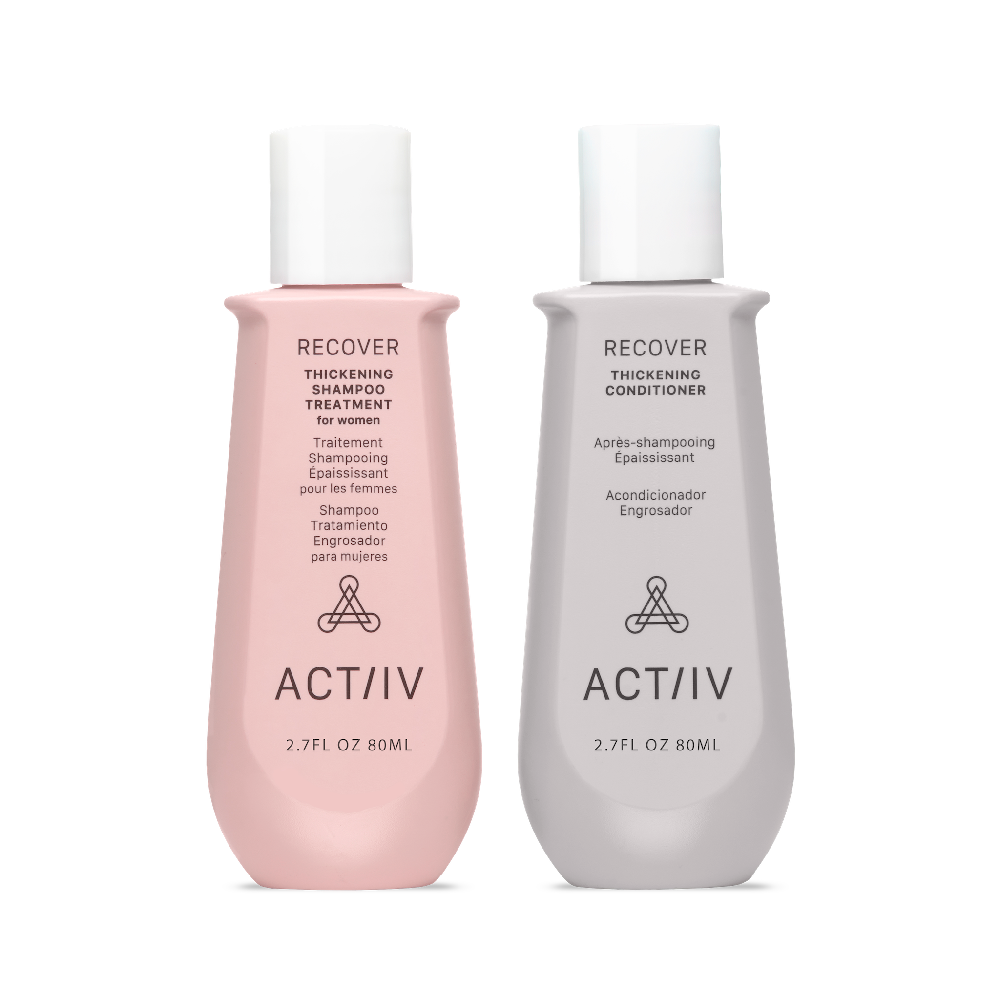 Actiiv 2.7oz Recover for Hair Loss Women Duo Shampoo and Conditioner bottles
