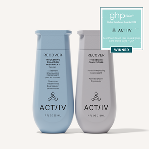 ACTIIV Recover Men's Thickening Shampoo and Conditioner Duo, 7 oz plant-based hair care system for thinning hair, healthy scalp, and visibly fuller-looking hair, Global Excellence Award Winner.