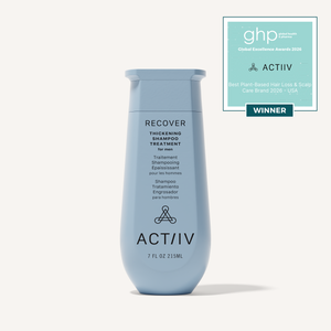 ACTIIV Recover Men's Thickening Shampoo Treatment, 7 oz plant-based shampoo for thinning hair that supports fuller-looking hair and a healthy scalp, Global Excellence Award Winner.