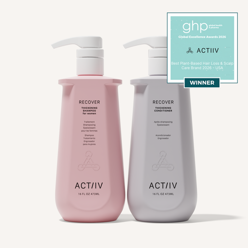 ACTIIV Recover Women's Thickening Shampoo and Conditioner Duo, 16 oz salon size, plant-based hair care for fine, thinning hair, fuller-looking hair, and healthy scalp, Global Excellence Award Winner.