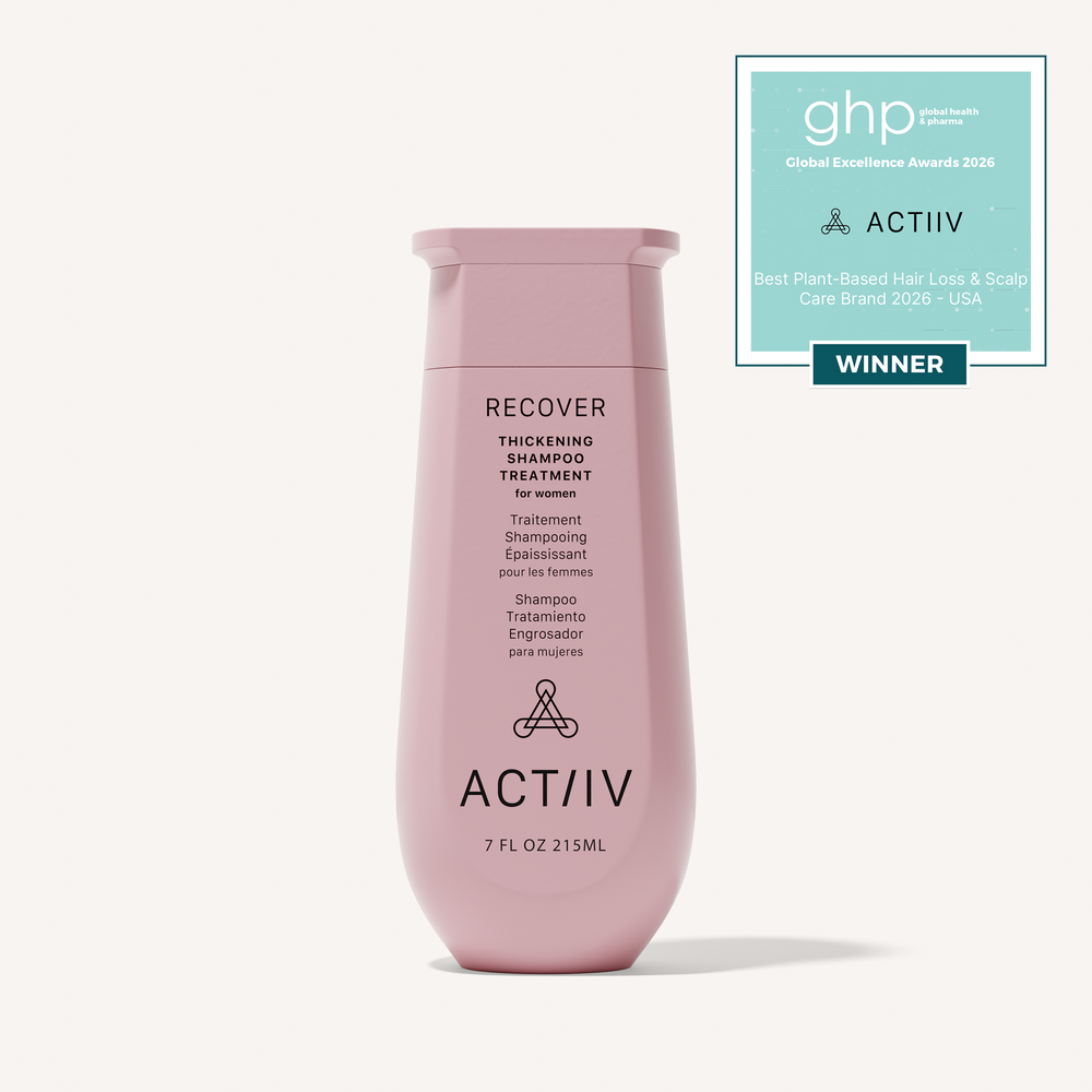 ACTIIV Recover Women's Thickening Shampoo Treatment, 7 oz plant-based shampoo for fine, thinning hair that promotes fuller-looking, healthier-looking hair and scalp, Global Excellence Award Winner.