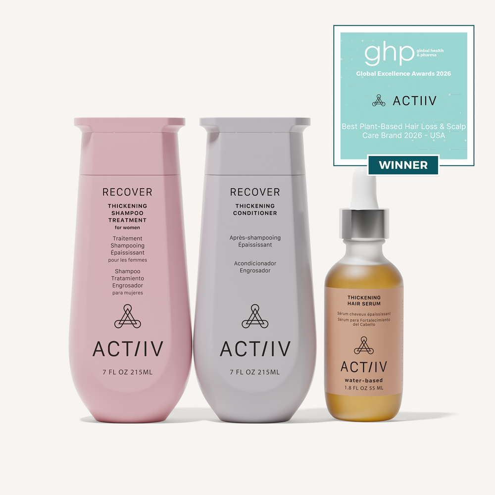 ACTIIV Recover women’s thickening shampoo, conditioner, and hair serum set for fuller, thicker-looking hair