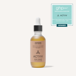 ACTIIV Water-Based Thickening Hair Serum, plant-based scalp and hair serum for fine, thinning hair that promotes fuller-looking, healthier-looking hair and supports a healthy scalp, Global Excellence Award Winner.