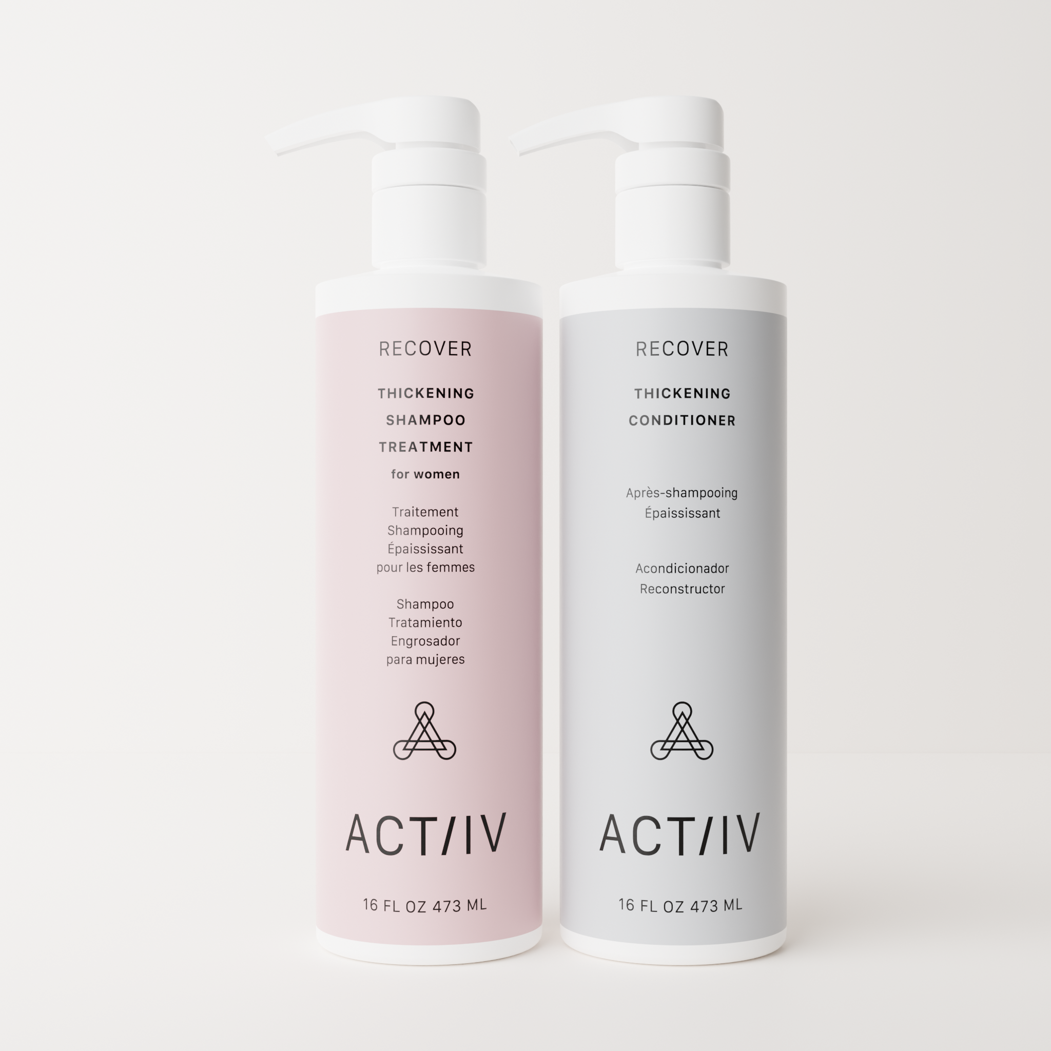 RECOVER 16OZ. THICKENING WOMEN'S DUO Shampoo and Conditioner Bottles