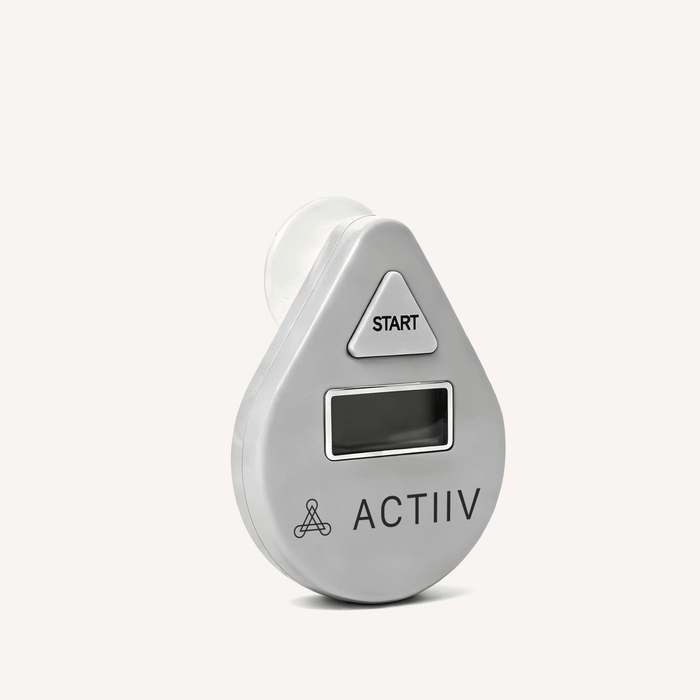 ACTIIV hair treatment timer device for tracking shampoo treatment time and optimizing scalp care routine