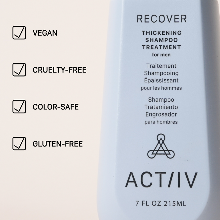 Recover Men's benefits including Vegan, cruelty free, color safe, gluten free